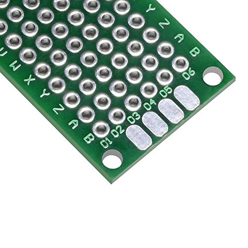 LAMPVPATH (Pack of 4) PCB Prototype Board, Double Sided PCB Proto Board for DIY Solder Breadboard, 2cm X 8cm(0.787" X 3.149") Universal Printed Circuit Board