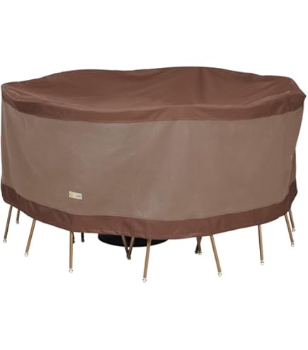Duck Covers Runde Tischabdeckung – Wasserabweisend, Für Terrassentisch & Stühle Bis 183 Cm | Outdoor-Schutz Vor Regen & Schnee