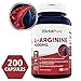 NusaPure L-Arginine 1000 mg 200 Veggie Capsules (Non-GMO, Vegetarian, Vegan)
