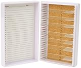 Heathrow Scientific HD15989E White Cork Lined 25 Place Microscope Slide Box, 5.5