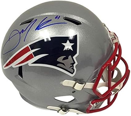 Amazon Com Julian Edelman New England Patriots Signed Autograph Speed Full Size Helmet Jsa Certified Sports Collectibles