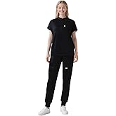 Eipnare Scrubs for Women Set - Cool Stretch Scrub Top & Jogger Pants with 11 Pockets Breathable Nursing Uniform Scrub Suit