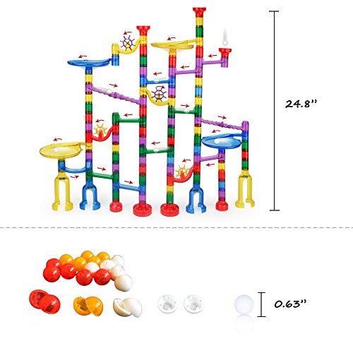 WenToyce 162 Pcs Marble Run Sets for Kids, Giant Marble Race Railway Track Game, STEM Building Puzzle Blocks, Educational Construction Toys Marble Maze for Toddler