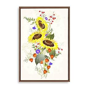 signwin Framed Canvas Wall Art Simple Colorful Flowers...