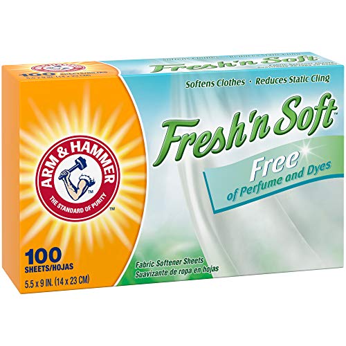 ARM HAMMER Fabric Softener Sheets, Free of Perfumes and Dyes, 100 ct