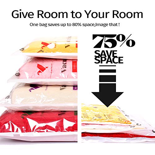 Vacbird Vacuum Storage Bags with Electric Air Pump, 6 Pack (3 x Medium