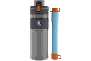Filsoit Straw Filter Water Bottle Outdoor Water Bottle with Filter Water Purifier Filtration Bottle Survival Emergency Hiking Travel and Backpacking Water Filter 17oz