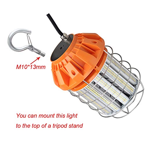 125W Led Temporary Work Light, 16800Lumen LED High Bay Light(900W Equiv) 5000K Outdoor Construction Lights with Stainless Steel Guard & Hook, LED Portable Hanging Lighting for Indoor Outdoor Jobsite - Thumbnail 2