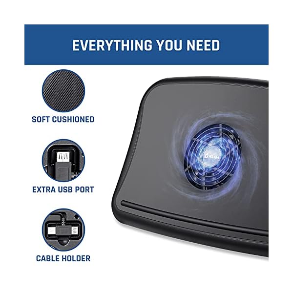 KLIM-Comfort-Laptop-Cooler-Protect-yourself-and-your-laptop-from-overheating-High-Comfort-Silent-Cooling-pad-10-156-Stable-on-Your-Laps-Laptop-Cooling-Tray-with-Fan-NEW-2021 KLIM Comfort + Laptop Cooler + Protect yourself and your laptop from overheating + High Comfort Silent Cooling pad 10…