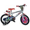Dinobikes Avengers Kinderfiets voor jongens, 14 inch, met voorwielrem op het stuur, steunwielen, grijs/zilver