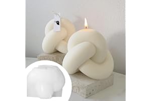 TOPYS Large Knot Candle Mold Spiral Tie Rope Ball Twisted Knitted Knot Ball Silicone Candle Mold Gypsum Aromatherapy Candle Mold(4.2in)