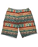 INTO THE AM Desert Tribal Athletic Shorts, Men's Board Shorts for Basketball, Swim, Gym, & Workout