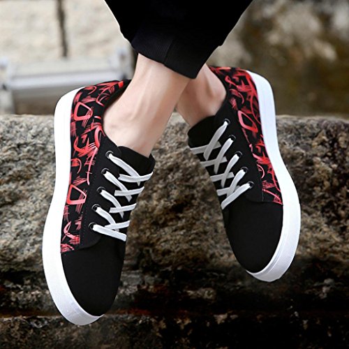 Male Oxford Shoe ,Kintaz Men's Pure Action Sport Sneaker Lace-up Casual Skate Sneaker (Red, US:11) - Thumbnail 2
