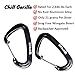CHILL GORILLA 12 kN wiregate carabiner heavy duty 2646 pound rating. Lightweight aluminum alloy. Hammocks, hiking, key chains. Survival gear. ENO backpacking camping accessory. 2 biners. Black