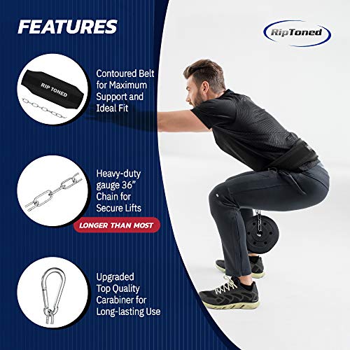 Rip Toned Dip Belt with Chain for Weightlifting, Pull Ups, Dips 36