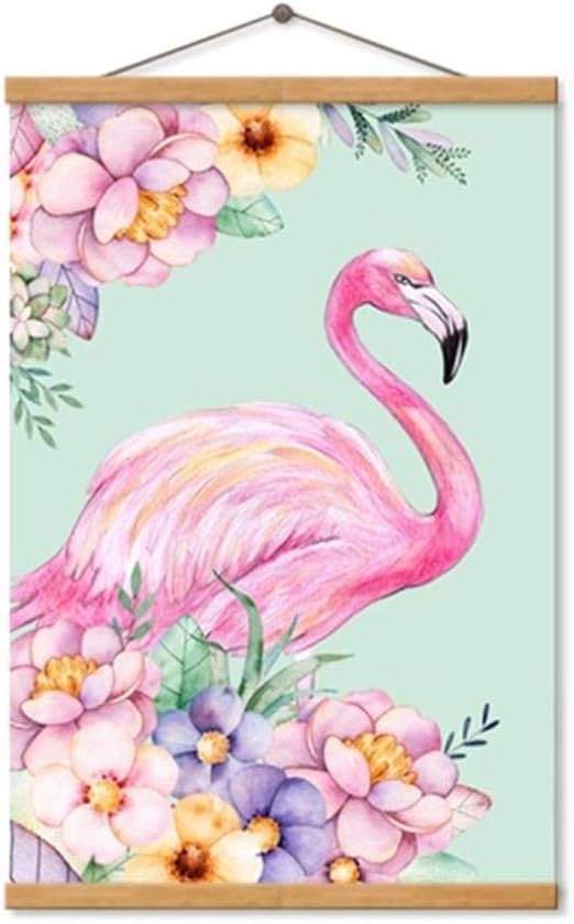 Hunanlixin Pink Unicorn And Flamingo Poster Print Canvas Painting