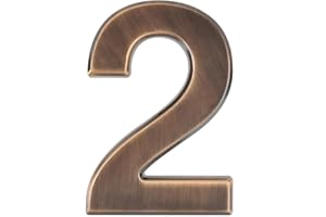 RSACCSKY 4 inch House Numbers Mailbox Numbers 3D 0-9 Waterproof Numbers for Outside Self Adhesive Number for Door, Garbage Bins, Address Number (Bronze-2)