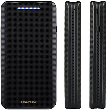 CONNSON 16000mAh Quick Charge 2.0 Power Bank External Battery Pack, Dual USB Portable Charger, 5V 9V 12V Output and Input for Phones Tablets - Black
