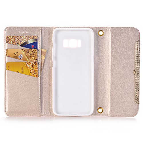 image for TechCode Galaxy S8 Case Wallet, Women Stylish Candy Colour PU Leather 