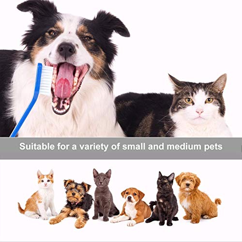 Newday 50 Pieces DoubleHeaded Dog Cat Pet Toothbrush , Super Soft Bristles Oral Care Teeth