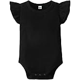 Magic Park 0-24M Infant Girl Romper Baby Girls Solid Color Bodysuit Toddler Ruffle Jumpsuit Shirts Casual Tops Baptism Shirt