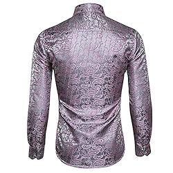 Barry.Wang Men Shirts,Paisley Flower Woven Silk
