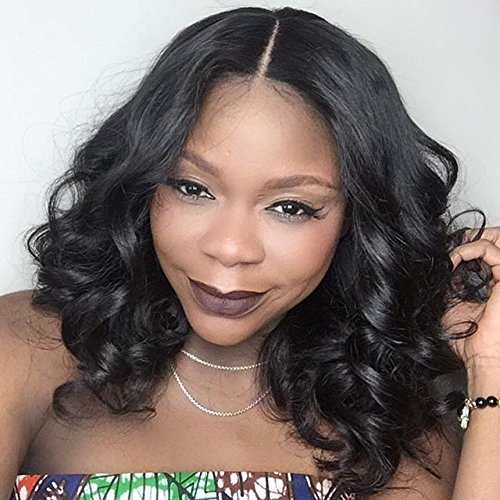 Short Human Hair Lace Front Wigs with Baby Hair Natural Hair Wigs for Women Loose Wave, Cheap Brazilian Remy Virgin Human Hair Wigs for Sale 130% Density 10inches #2 Dark Brown Real Hair Wigs