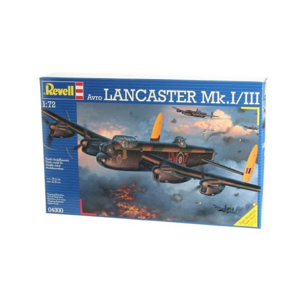 Revell REV-04300 Flugzeugbomber Avro Lancaster Mk.I/III, Flugzeugmodellbausatz 1:72, 29,5 cm/42,8cm Royal Air Force (RAF) Modelmaking, unlackiert – Bild 3