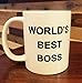 WORLD'S BEST BOSS Coffee Mug, Double Sided Imprint, 11 OZ Ceramic Mug For The Office