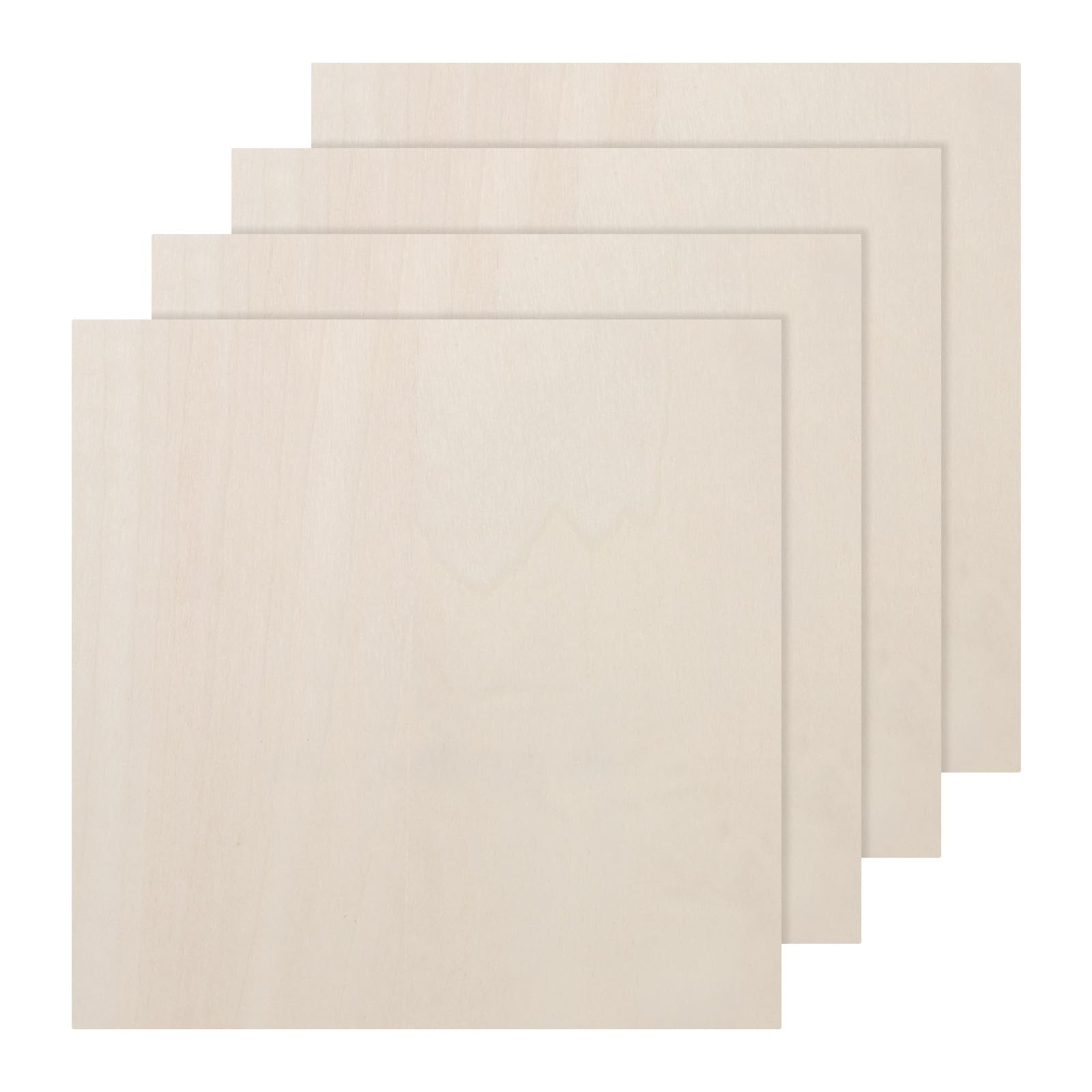 DMiotech 4 Pack 12 x 12 x 1/4 Inches 6mm Thick Wood Sheets Basswood Sheets Unfinished Plywood Squares Plywood for DIY Craft Laser Wood Burning Drawing