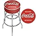 Bar Stool - Coca-Cola Vintage Stool with Foam Padded Seat - Swivel Chair for Game Room, Garage, or Home Bar by Trademark Gameroom