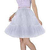 CHERRY LOVE Above Knee Tulle Ruffled Petticoat 50S Vintage Crinoline Underskirt Pleated Flared Skirt