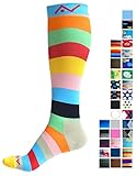 A-Swift Compression Socks for Women & Men - Pastel Stripes, Small