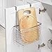 iDesign Axis Over the Cabinet Kitchen Storage Organizer Basket for Aluminum Foil, Sandwich Bags, Cleaning Supplies - Large, Chrome