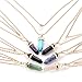Hemlock Women Girl's Crystal Opals Pendant Necklace Choker Chain (Black)