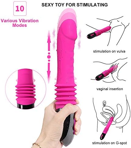 Vibrator 10 Rotation Vibration Dual Massager Waterproof Hands Silicone Massager, Flexible Silicone Vibrator Stretch with Stretch up, for Women, Couples, Men