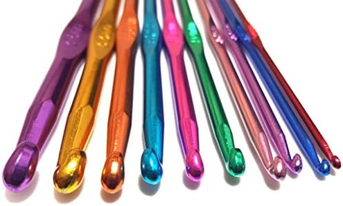 Crochet Hooks Sets 56 Piece with Needles Knit Craft Set with Compact Carry Case Aluminum Handle. Driffy Craft Supplies