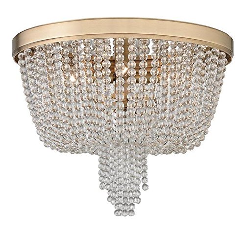 Aged Brass Royalton 4 Light Flush Mount Ceiling Fixture With Clear