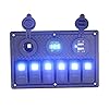 DCFlat-5-Pin-6-Gang-Car-Marine-Boat-Circuit-RV-LED-Rocker-Switch-Panel-Breaker-Voltmeter-USB-style3