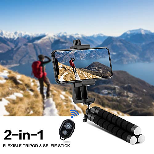 YOTOCversion Cell Phone Tripod, Premium Phone Tripod, Flexible Tripod with Wireless Remote Shutter, Compatible with iPhone/Android Samsung, Mini Tripod Stand Holder for Camera GoPro/Mobile Cell Phone