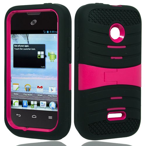 HUAWEI INSPIRA H867G GLORY H868C BLACK RED HYBRID ARMOR KICKSTAND COVER HARD GEL CASE + FREE SCREEN PROTECTOR from [ACCESSORY ARENA]