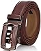 Marino Men’s Genuine Leather Ratchet Dress Belt With Automatic Buckle, Enclosed in an Elegant Gift Box - Umber Nut - Adjustable from 28