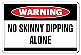 NO Skinny Dipping Alone Warning Decal Nude Nudist
