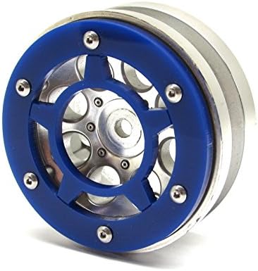 Gear Head RC Axial 1.9 Wheel Beadlock Rings, Style No. 8, Blue Acrylic (4)