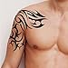 TAFLY Temporary Tattoos Men Totem Extra Large 8.6 x 9.4 Inches Shoulder Arm Band Body Art 2 Sheets