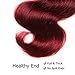 1B 99J Ombre Brazilian Body Wave Hair 3 Bundles, 10A Grade Burgundy Dark Red Bodywave Weave Human Hair Extensions 100g/pcs, 100% Unprocessed Hair (16