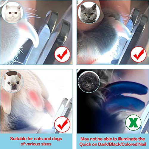 LED Dog & Cat Nail Clippers, with Safety Guard to Avoid Over-Cutting Nails, Free Nail File, Sturdy Non Slip Handles and Lock Switch, for Safe, Professional at Home Grooming