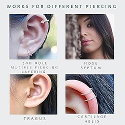 4mm Mini Cartilage Earring Hoops, Thin Tragus