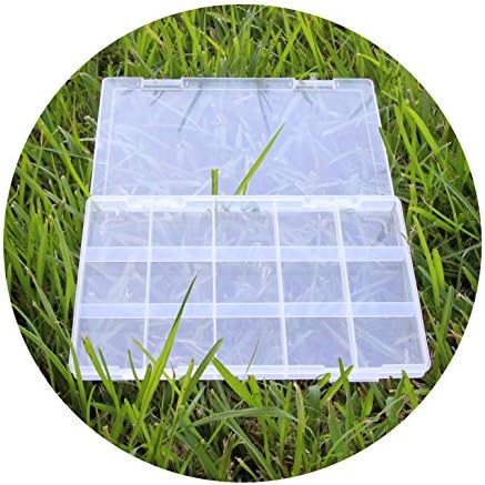 Yongcun Clear Plastic Box Adjustable Box Jewelry Box Bead Organizer Box Storage Container Case Pack of 5pcs(15 Grids)