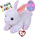 TY Beanie Babies 2018 Easter Bunnies Smokey (Grey) & Cotton (White) Gift Set Basket Bundle with Bonus 